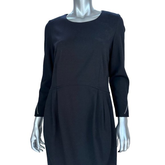 Elegance Paris Black Midi Dress with Zipper Details 10 - Picture 2 of 10
